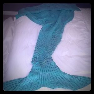 Hand-knitted mermaid blanket
